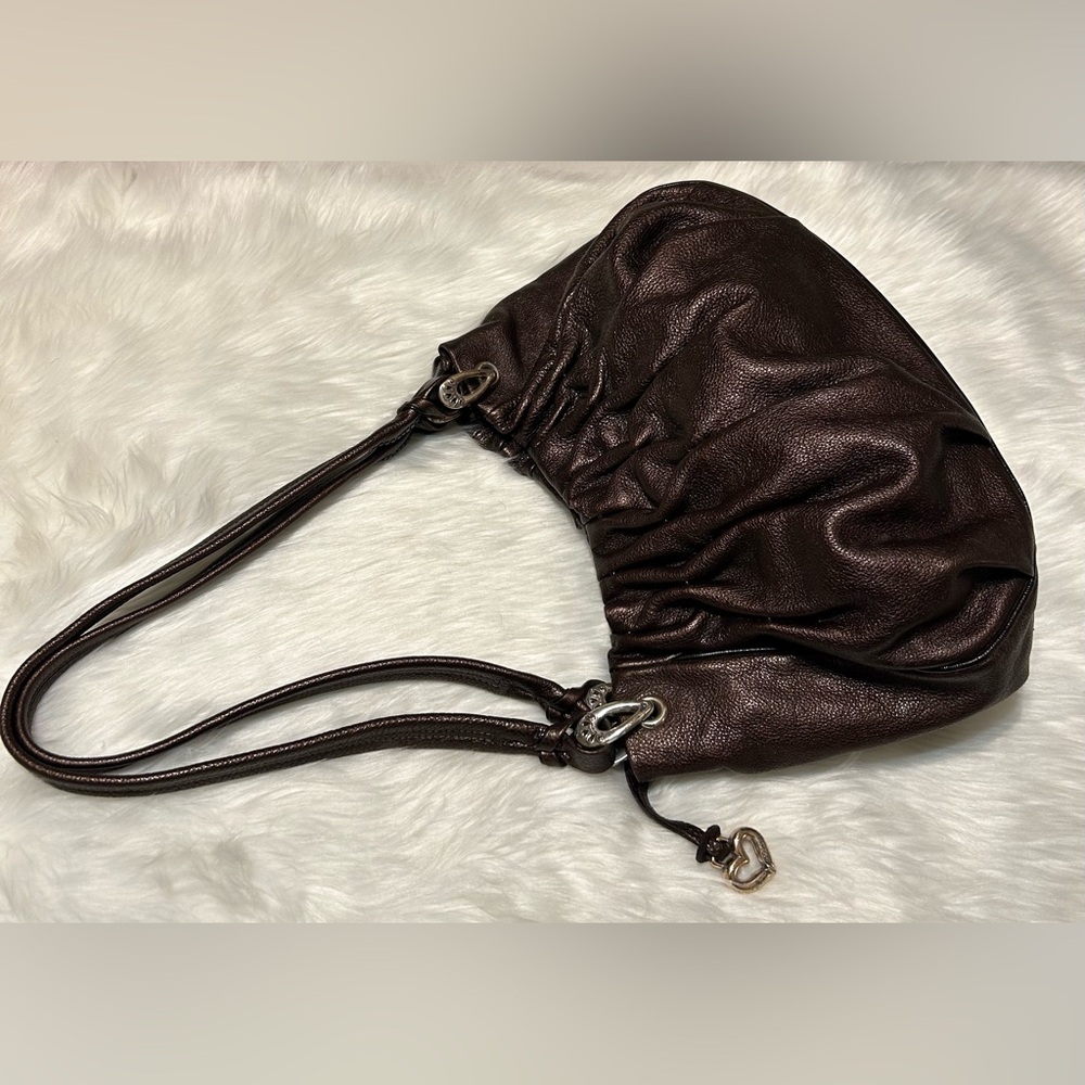 Brighton Shana Shoulder Bag in Bronze Metallic Leather